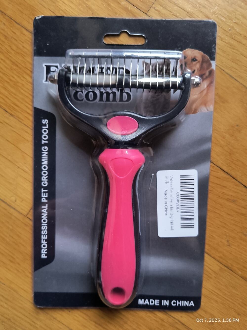 2 Sided Pet Grooming Comb Undercoat Rake Safe Dematting Comb Brush Cats Dogs NIP